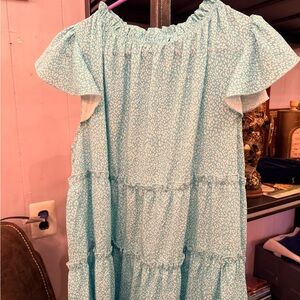 Green Floral Mini dress size LG